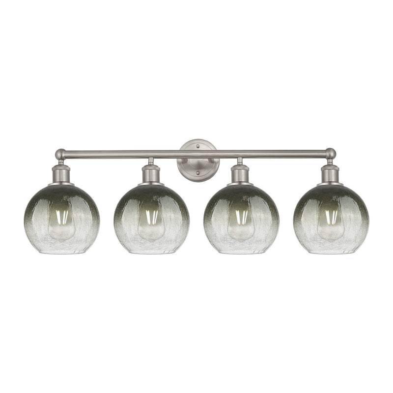 Innovations Brookhaven Globe 35in 4-Light Bath Vanity Light | Industrial Brushed Satin Nickel and Slate Glass | Bathroom Vanity | Model 616-4W-SN-G483-8SL