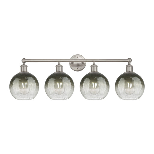 Innovations Brookhaven Globe 35in 4-Light Bath Vanity Light | Industrial Brushed Satin Nickel and Slate Glass | Bathroom Vanity | Model 616-4W-SN-G483-8SL