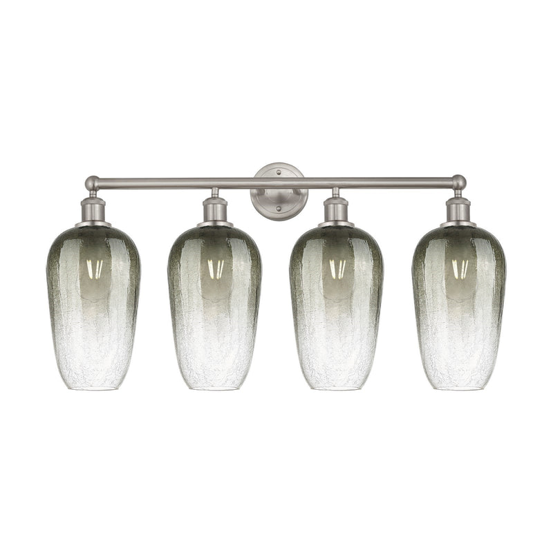 Innovations Brookhaven Flute 34in 4-Light Bath Vanity Light | Industrial Brushed Satin Nickel and Slate Glass | Kitchen & | Model 616-4W-SN-G484-7SL