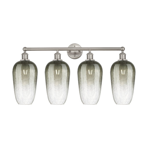 Innovations Brookhaven Flute 34in 4-Light Bath Vanity Light | Industrial Brushed Satin Nickel and Slate Glass | Kitchen & | Model 616-4W-SN-G484-7SL