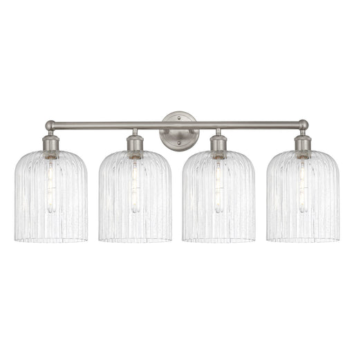 Innovations Bridal Veil 32in 4-Light Bath Vanity Light | Industrial Brushed Satin Nickel and Seedy Glass | Bathroom Vanity | Model 616-4W-SN-G559-8SDY
