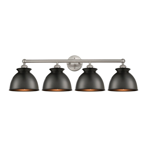 Innovations Adirondack 35in 4-Light Bath Vanity Light | Industrial Brushed Satin Nickel and Matte Black Metal | Bathroom Vanity | Model 616-4W-SN-M14-BK