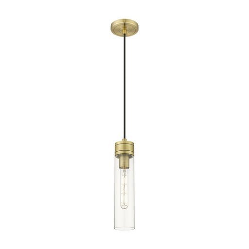 Innovations Boreas 3in 1-Light Mini Pendant | Contemporary Art Deco Antique Brass Steel and Clear Glass | Kitchen Island & | Model 617-1P-AB-G617-11CL