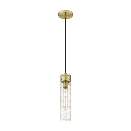 Innovations Boreas 3in 1-Light Mini Pendant | Contemporary Art Deco Antique Brass Steel and Deco Swirl Glass | Kitchen Island | Model 617-1P-AB-G617-11DE