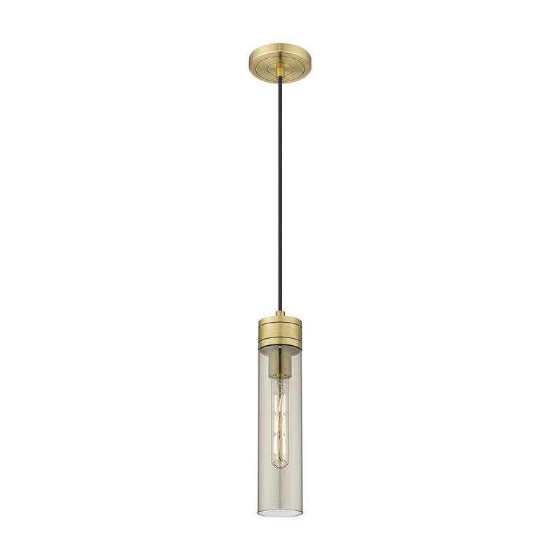Innovations Boreas 3in 1-Light Mini Pendant | Contemporary Art Deco Antique Brass and Light Smoke Glass | Kitchen Island & | Model 617-1P-AB-G617-11SM