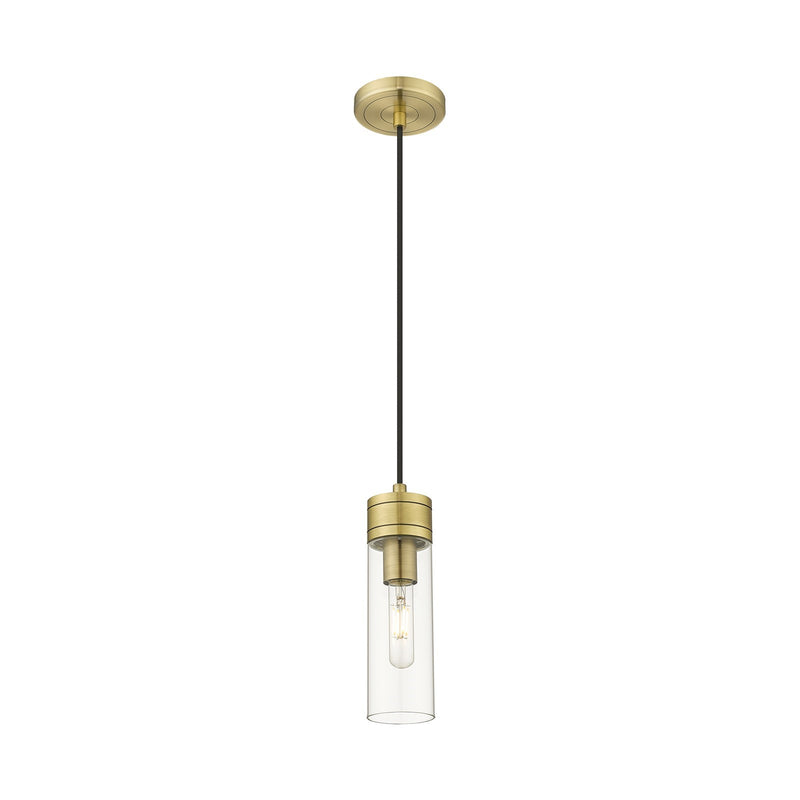 Innovations Boreas 3in 1-Light Mini Pendant | Contemporary Art Deco Antique Brass and Clear Glass | Kitchen Island & Dining | Model 617-1P-AB-G617-8CL
