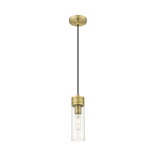 Innovations Boreas 3in 1-Light Mini Pendant | Contemporary Art Deco Antique Brass and Clear Glass | Kitchen Island & Dining | Model 617-1P-AB-G617-8CL