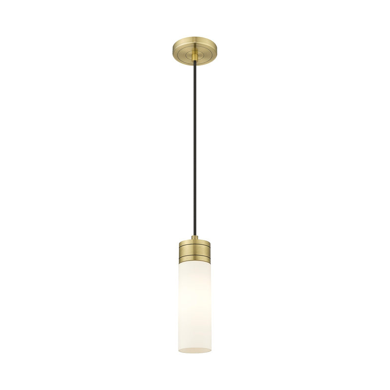 Innovations Boreas 3in 1-Light Mini Pendant | Contemporary Art Deco Antique Brass and White Frosted Glass | Kitchen Island & | Model 617-1P-AB-G617-8WH