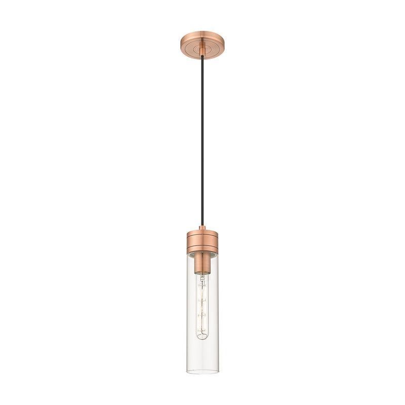 Innovations Boreas 3in 1-Light Mini Pendant | Contemporary Art Deco Antique Copper Steel and Clear Glass | Kitchen Island & | Model 617-1P-AC-G617-11CL