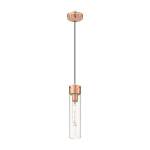 Innovations Boreas 3in 1-Light Mini Pendant | Contemporary Art Deco Antique Copper Steel and Clear Glass | Kitchen Island & | Model 617-1P-AC-G617-11CL