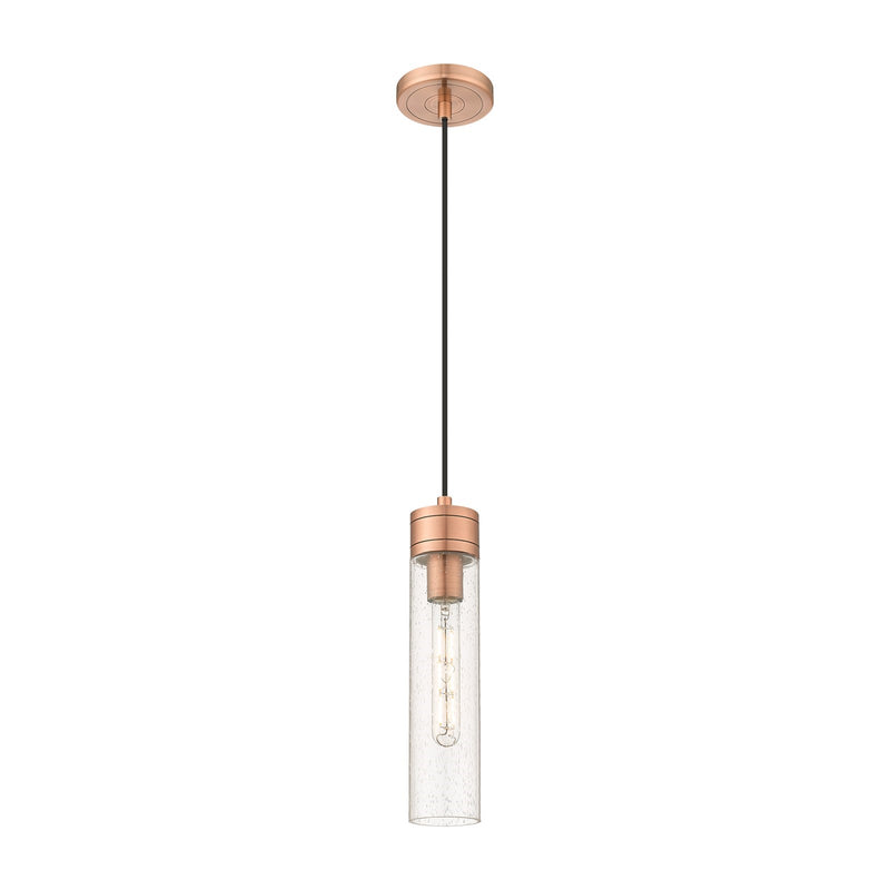 Innovations Boreas 3in 1-Light Mini Pendant | Contemporary Art Deco Antique Copper Steel and Seedy Glass | Kitchen Island & | Model 617-1P-AC-G617-11SDY
