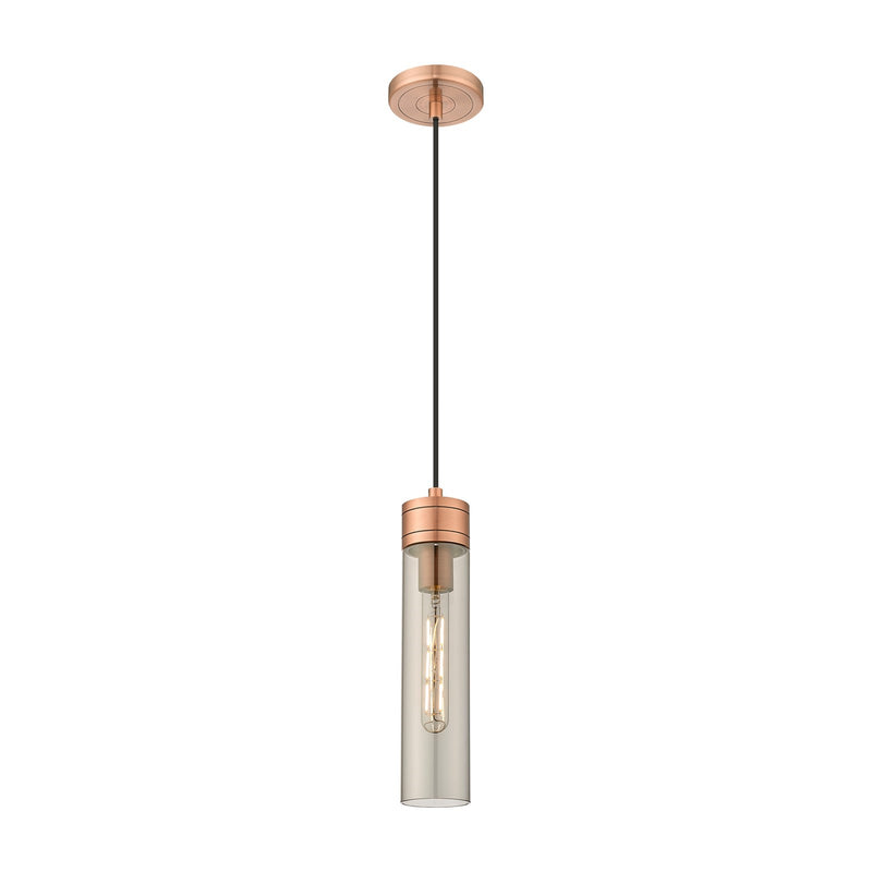 Innovations Boreas 3in 1-Light Mini Pendant | Contemporary Art Deco Antique Copper Steel and Light Smoke Glass | Kitchen | Model 617-1P-AC-G617-11SM