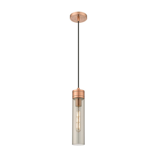 Innovations Boreas 3in 1-Light Mini Pendant | Contemporary Art Deco Antique Copper Steel and Light Smoke Glass | Kitchen | Model 617-1P-AC-G617-11SM