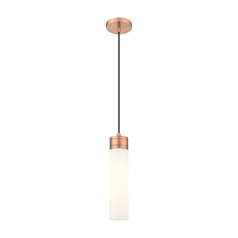 Innovations Boreas 3in 1-Light Mini Pendant | Contemporary Art Deco Antique Copper Steel and White Frosted Glass | Kitchen | Model 617-1P-AC-G617-11WH