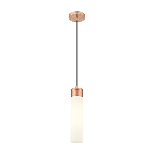 Innovations Boreas 3in 1-Light Mini Pendant | Contemporary Art Deco Antique Copper Steel and White Frosted Glass | Kitchen | Model 617-1P-AC-G617-11WH