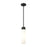 Innovations Ballston Boreas 3" Stem Mini Pend/11"H, BK/WH - 617-1S-BK-G617-11WH