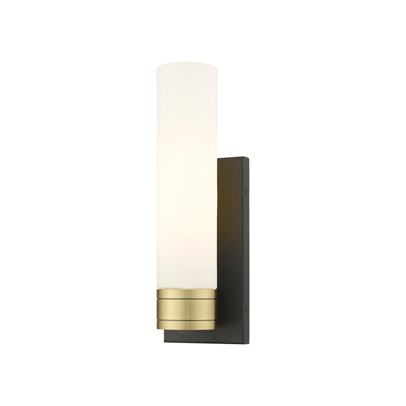 Innovations Ballston Boreas 1Lt 5" Sconce/11"H, BLB/WH - 617-1W-BAB-G617-11WH