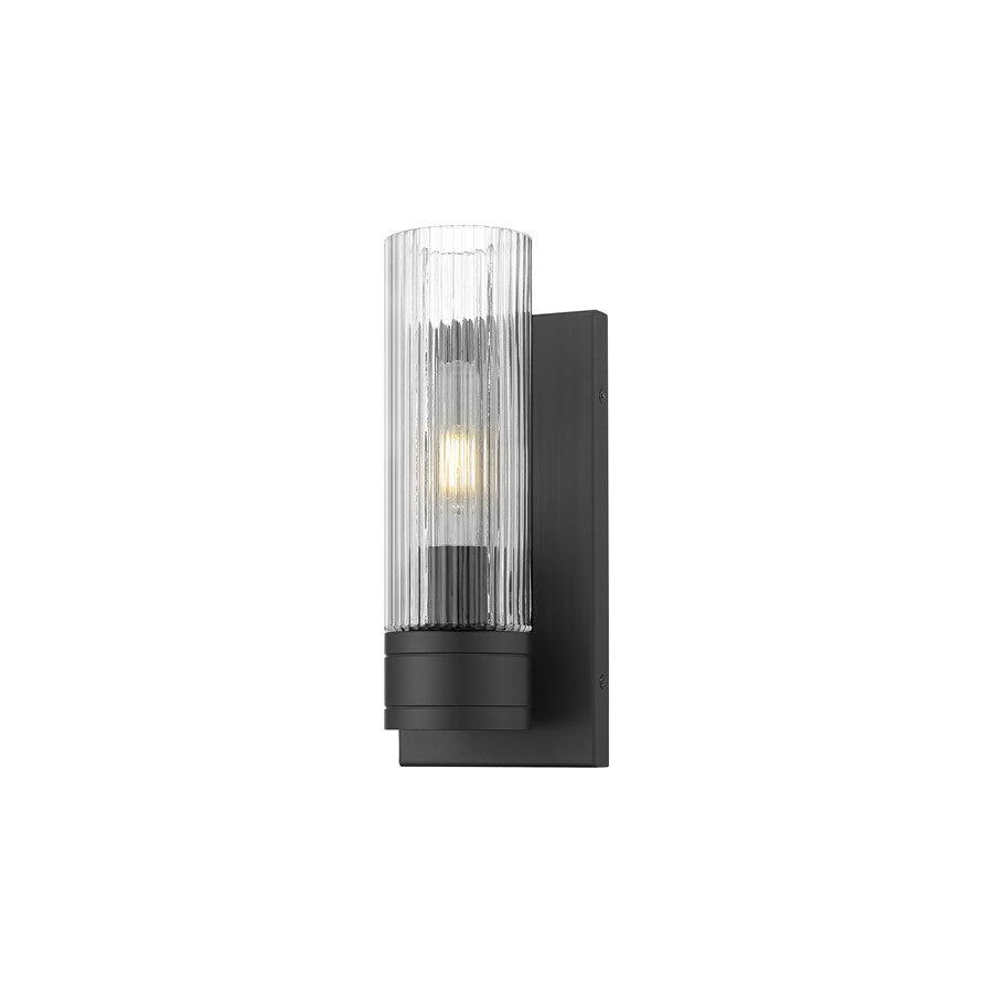 Innovations Ballston Boreas 1Lt 5" Sconce/8"H, BK/SC - 617-1W-BK-G617-8SCL