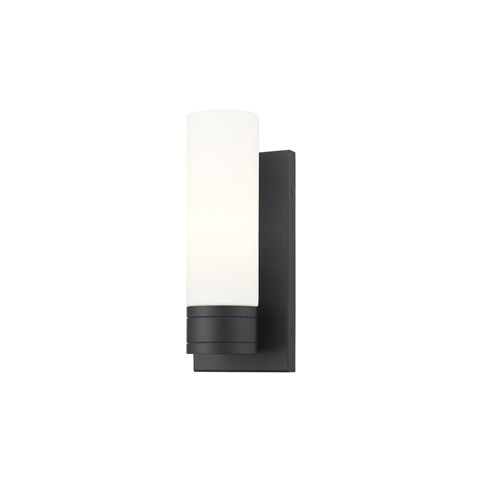 Innovations Ballston Boreas 1Lt 5" Sconce/8"H Black/White - 617-1W-BK-G617-8WH