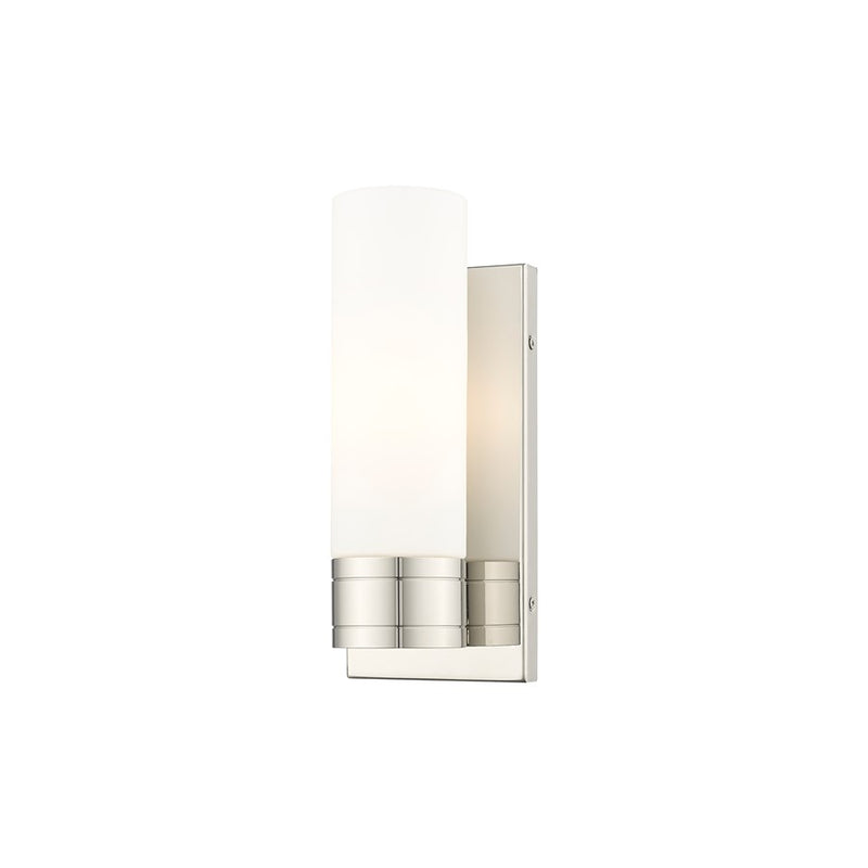 Innovations Ballston Boreas 1Lt 5" Sconce/8"H PN/WH - 617-1W-PN-G617-8WH