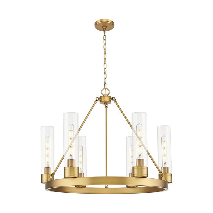 Innovations Boreas 6Lt 29" Chandelier 11" Shade, BB/Clear - 617-6CR-BB-G617-11CL