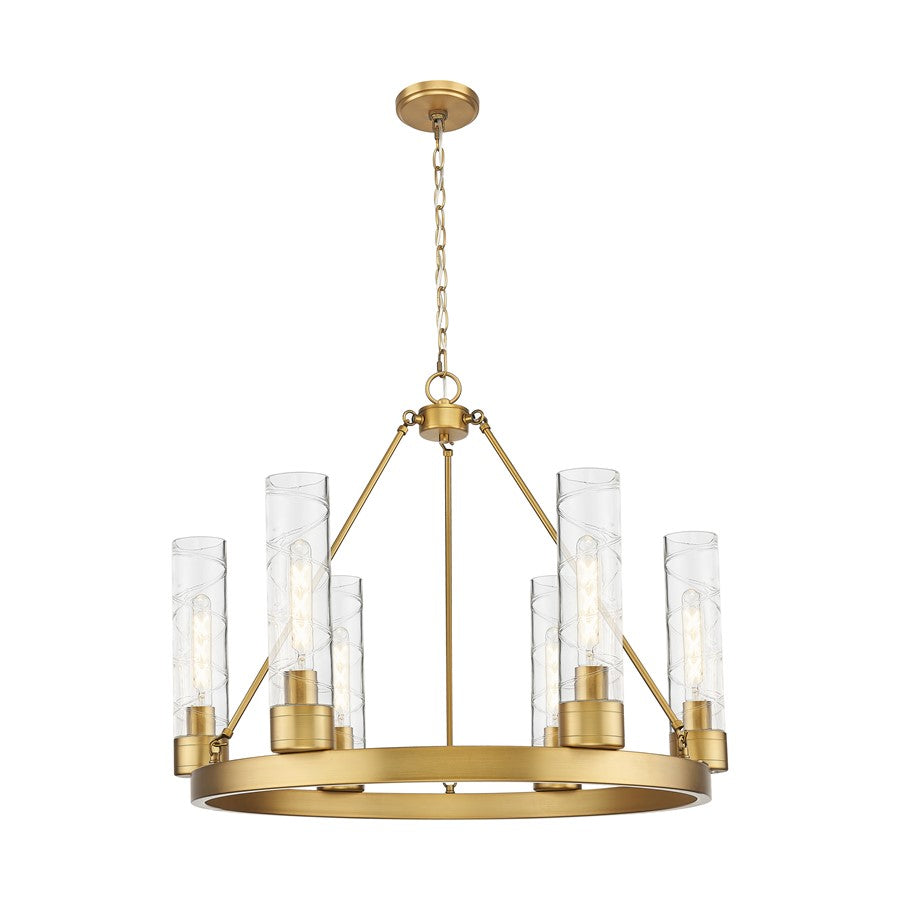Innovations Boreas 6Lt 29" Chandelier 11" Shade, BB/DS - 617-6CR-BB-G617-11DE