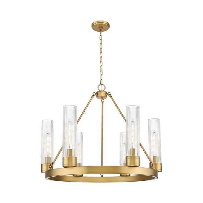 Innovations Boreas 6Lt 29" Chandelier 11" Shade, BB/STCL - 617-6CR-BB-G617-11SCL