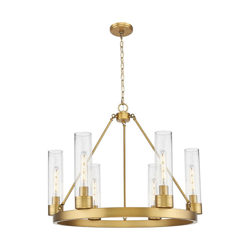 Innovations Boreas 6Lt 29" Chandelier 11" Shade, BB/Seed - 617-6CR-BB-G617-11SDY