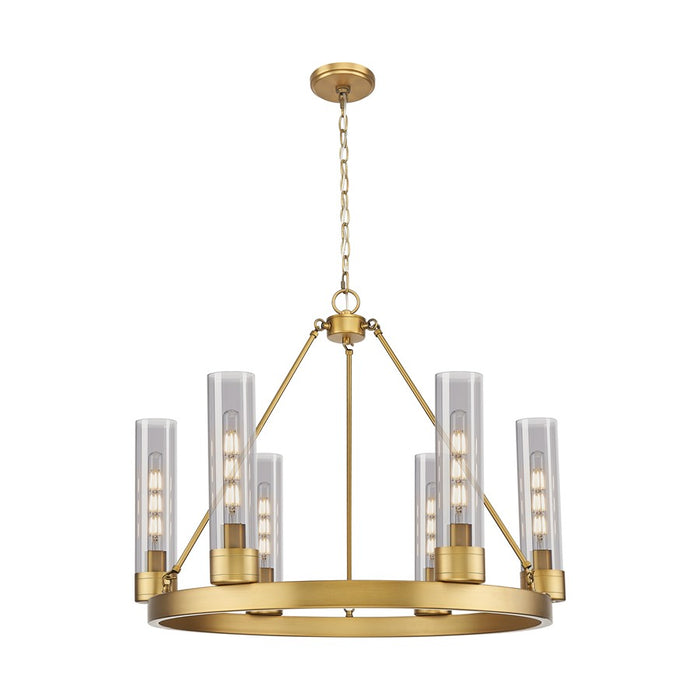 Innovations Boreas 6Lt 29" Chandelier 11" Shade, BB/Smoke - 617-6CR-BB-G617-11SM