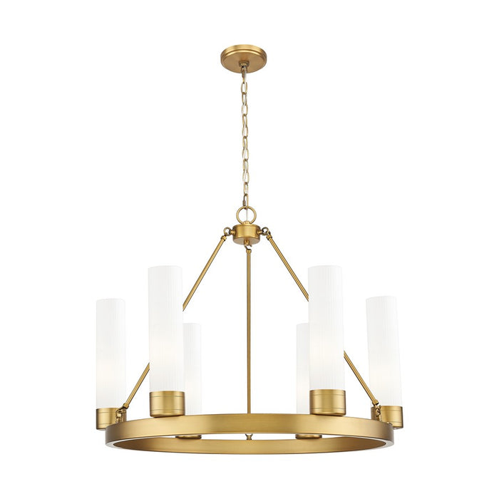 Innovations Boreas 6Lt 29" Chandelier 11" Shade, BB/STWH - 617-6CR-BB-G617-11SWH