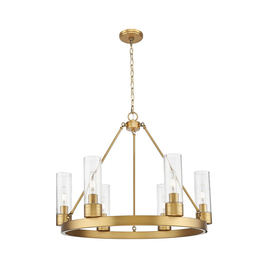 Innovations Boreas 6Lt 29" Chandelier 8" Shade, BB/Seed - 617-6CR-BB-G617-8SDY