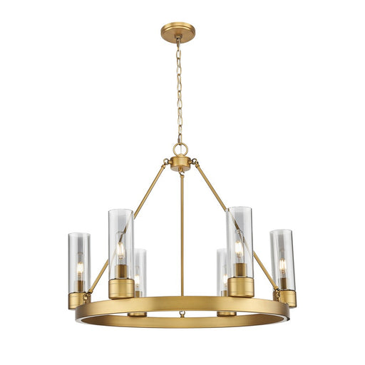 Innovations Boreas 6Lt 29" Chandelier 8" Shade, BB/Smoke - 617-6CR-BB-G617-8SM