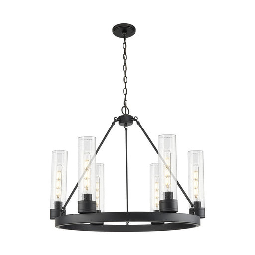 Innovations Boreas 6Lt 29" Chandelier 11" Shade, BK/Seed - 617-6CR-BK-G617-11SDY