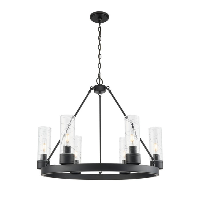 Innovations Boreas 6Lt 29" Chandelier 8" Shade, BK/DS - 617-6CR-BK-G617-8DE