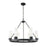 Innovations Boreas 6Lt 29" Chandelier 8" Shade, BK/STWH - 617-6CR-BK-G617-8SWH