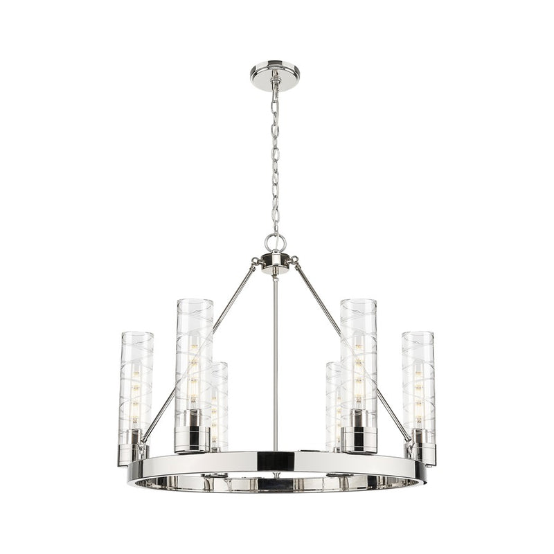 Innovations Boreas 6Lt 29" Chandelier 11" Shade, PN/DS - 617-6CR-PN-G617-11DE
