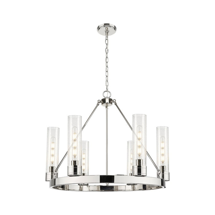 Innovations Boreas 6Lt 29" Chandelier 11" Shade, PN/Seed - 617-6CR-PN-G617-11SDY