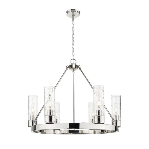 Innovations Boreas 6Lt 29" Chandelier 8" Shade, PN/DS - 617-6CR-PN-G617-8DE