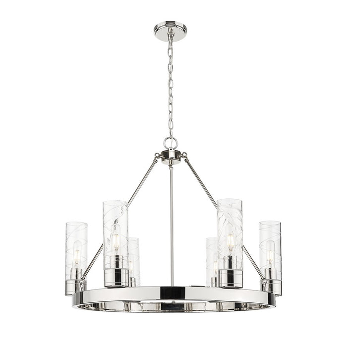 Innovations Boreas 6Lt 29" Chandelier 8" Shade, PN/DS - 617-6CR-PN-G617-8DE