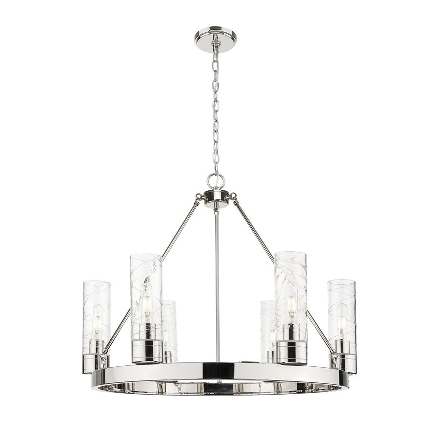 Innovations Boreas 6Lt 29" Chandelier 8" Shade, PN/DS - 617-6CR-PN-G617-8DE