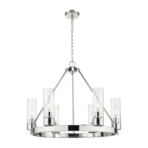 Innovations Boreas 6Lt 29" Chandelier 8" Shade, PN/Seed - 617-6CR-PN-G617-8SDY