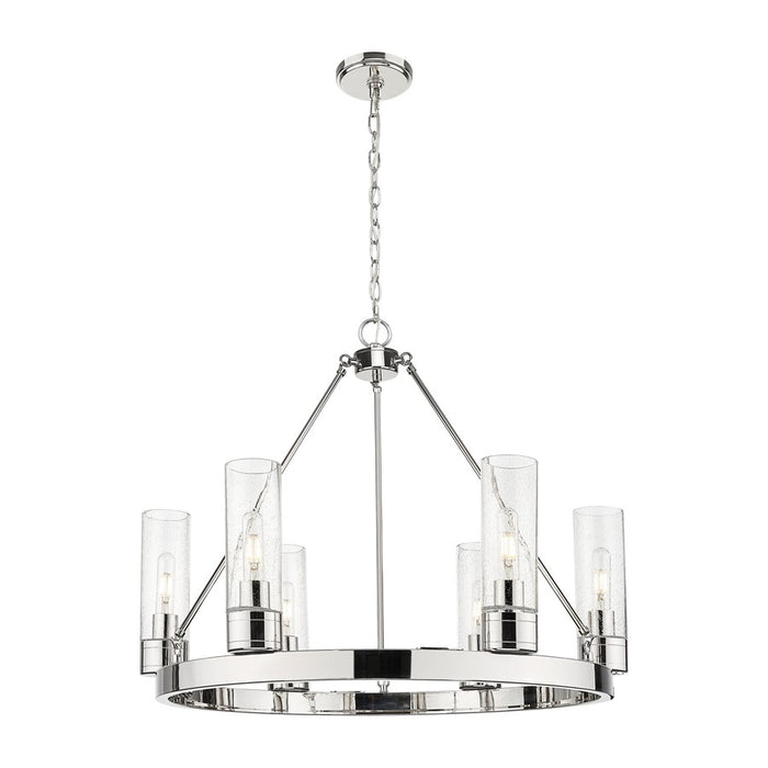 Innovations Boreas 6Lt 29" Chandelier 8" Shade, PN/Seed - 617-6CR-PN-G617-8SDY