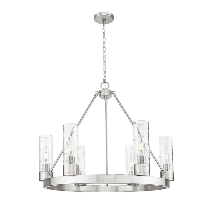 Innovations Boreas 6Lt 29" Chandelier 8" Shade, SN/DS - 617-6CR-SN-G617-8DE