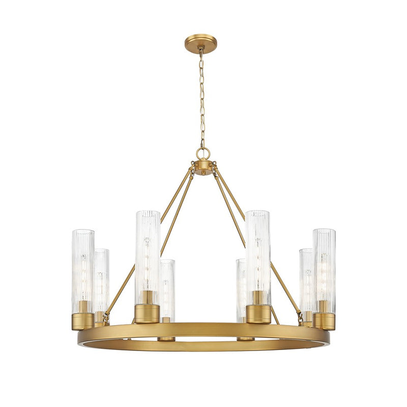 Innovations Boreas 6Lt 36" Chandelier 11" Shade, BB/STCL - 617-8CR-BB-G617-11SCL