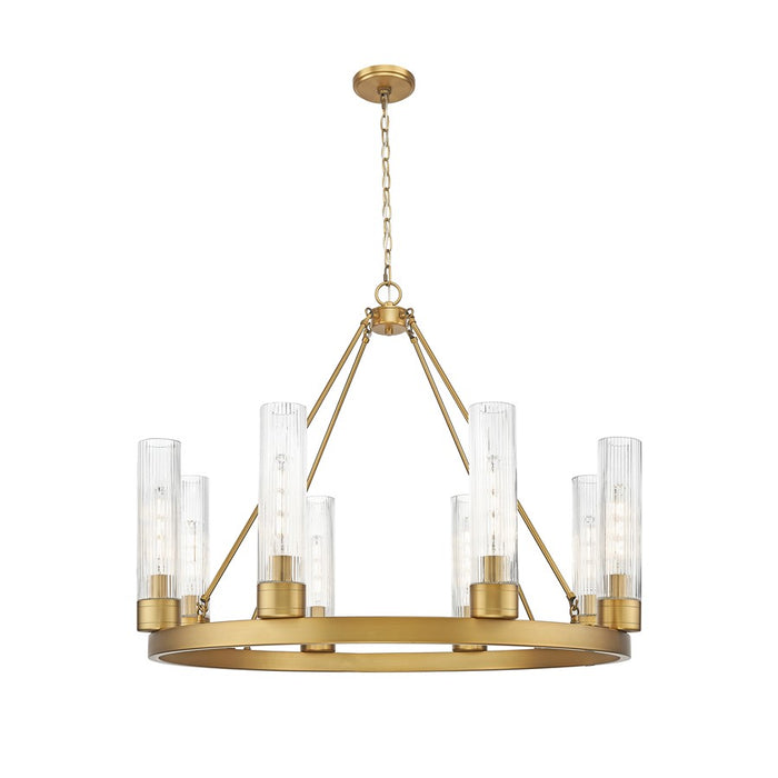 Innovations Boreas 6Lt 36" Chandelier 11" Shade, BB/STCL - 617-8CR-BB-G617-11SCL
