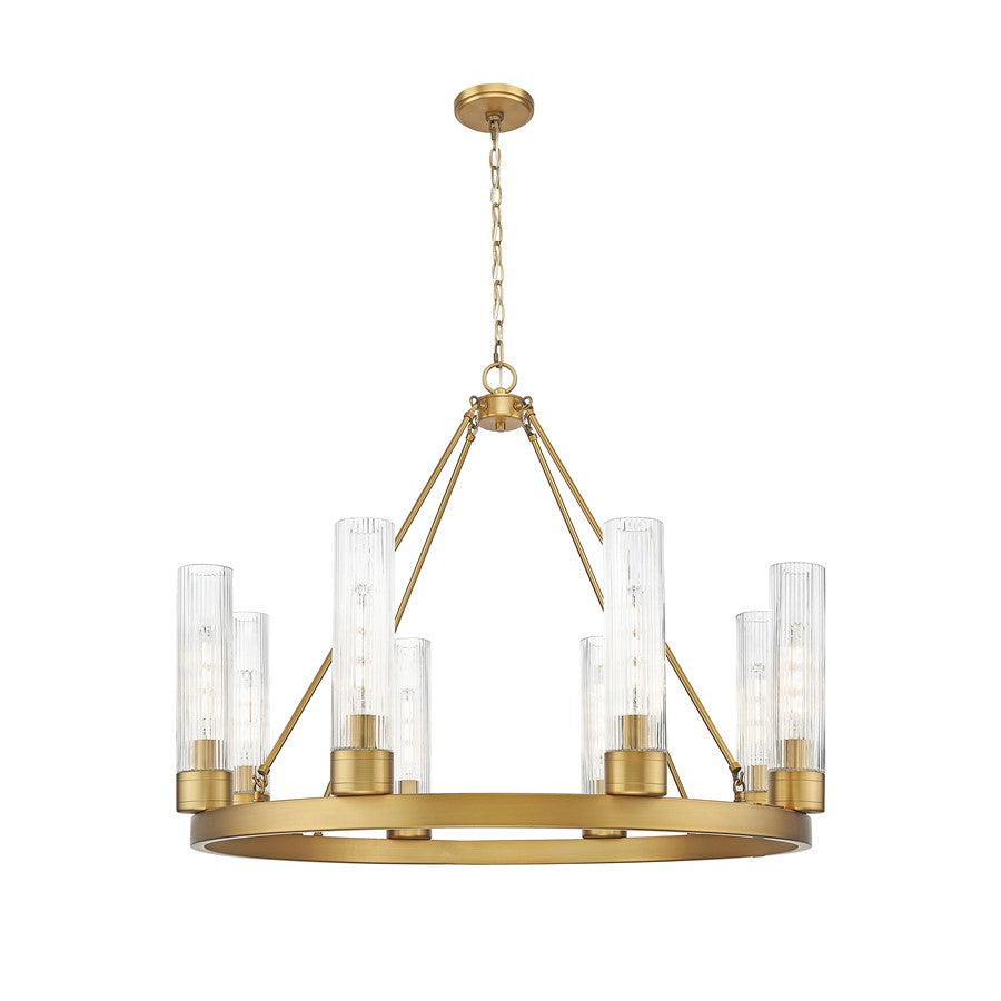 Innovations Boreas 6Lt 36" Chandelier 11" Shade, BB/STCL - 617-8CR-BB-G617-11SCL