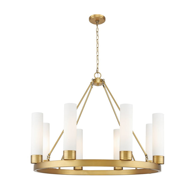 Innovations Boreas 6Lt 36" Chandelier 11" Shade, BB/STWH - 617-8CR-BB-G617-11SWH