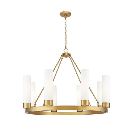 Innovations Boreas 6Lt 36" Chandelier 11" Shade, BB/White - 617-8CR-BB-G617-11WH