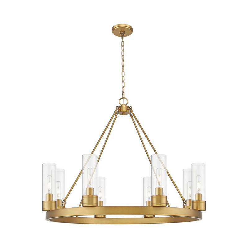 Innovations Boreas 6Lt 36" Chandelier 8" Shade, BB/Clear - 617-8CR-BB-G617-8CL