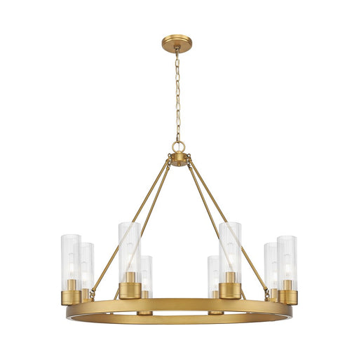 Innovations Boreas 6Lt 36" Chandelier 8" Shade, BB/STCL - 617-8CR-BB-G617-8SCL